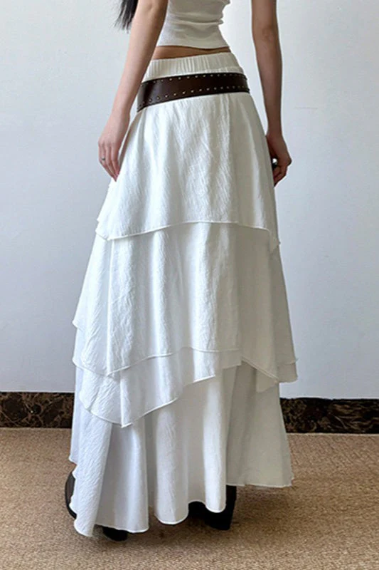 Low Waist Asymmetrical Maxi Skirt - Image 4
