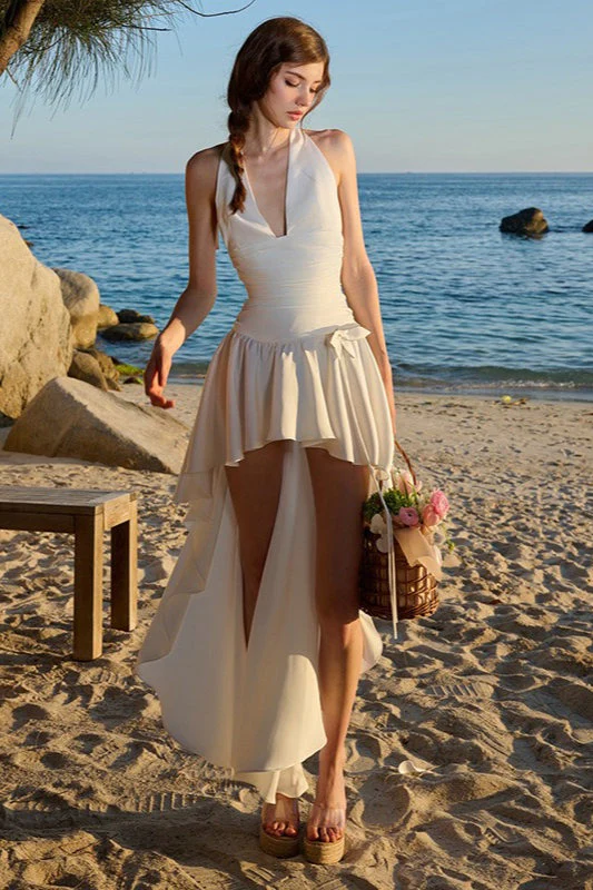 Fit High Waist Halter Neck Backless Maxi Dress - Image 2