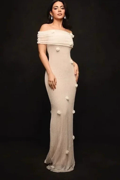 Off Shoulder Floral Maxi Dress - Image 3
