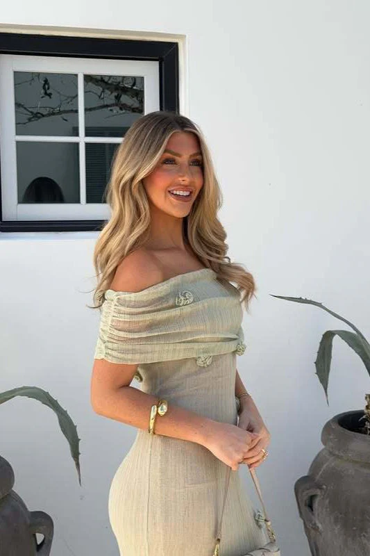 Off Shoulder Floral Maxi Dress - Image 5