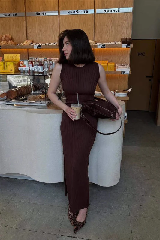 Solid Tank Split Maxi Dress - Image 2
