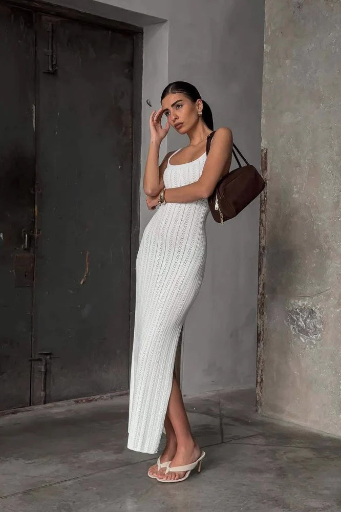 Ribbed Knit U Neck Maxi Dress - Image 2