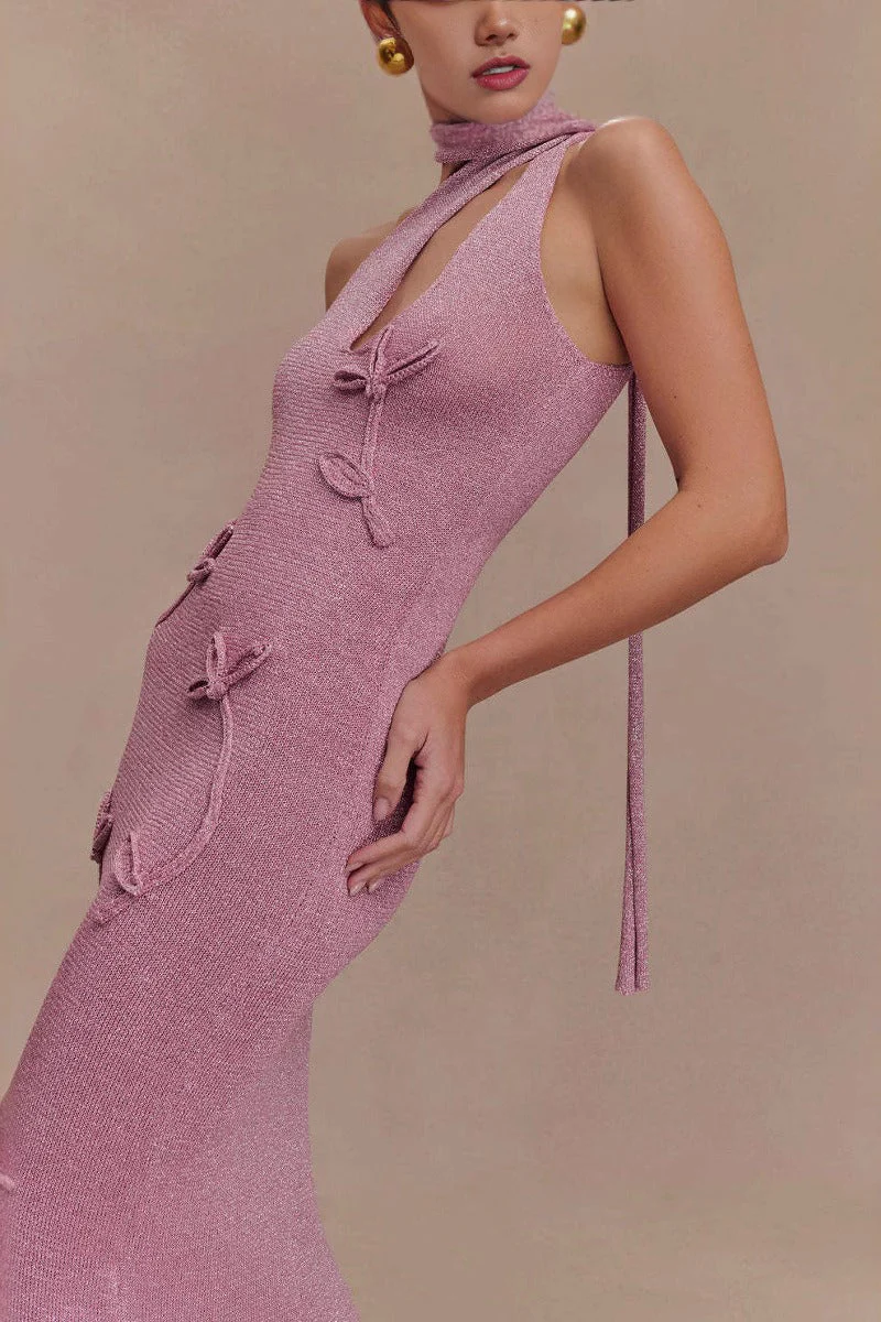 Knit Floral Ruffle Maxi Dress - Image 2