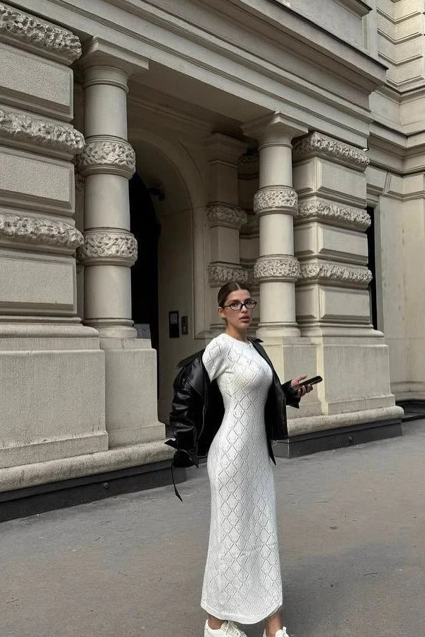 Long Sleeve Slim Fit Maxi Dress - Image 3
