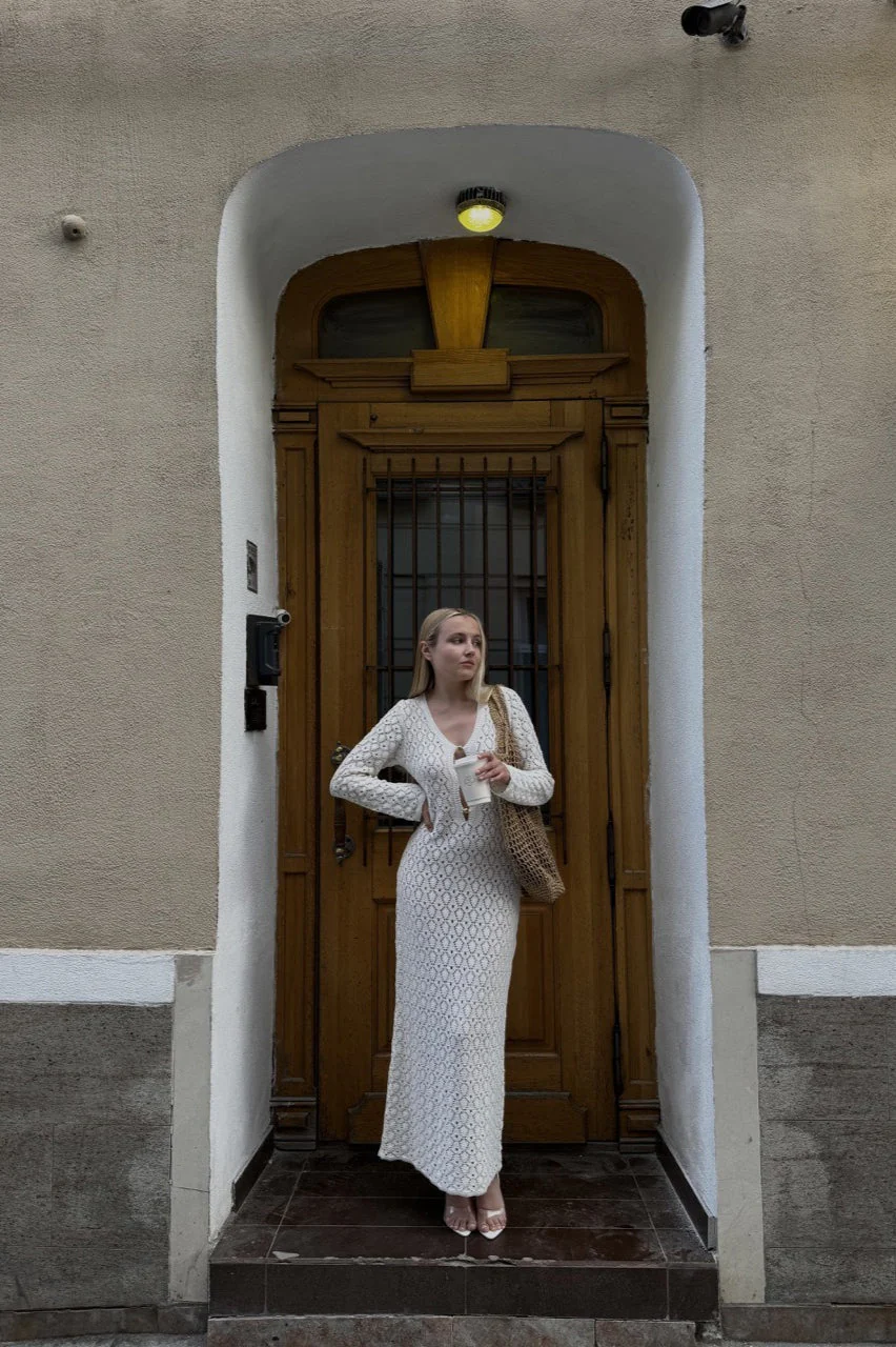 Diamond Crochet Knit Maxi Dress - Image 4