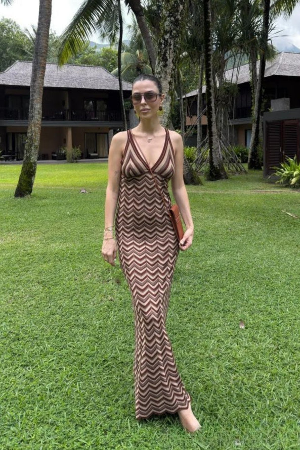 Striped Color Block Cami Maxi Dress - Image 5