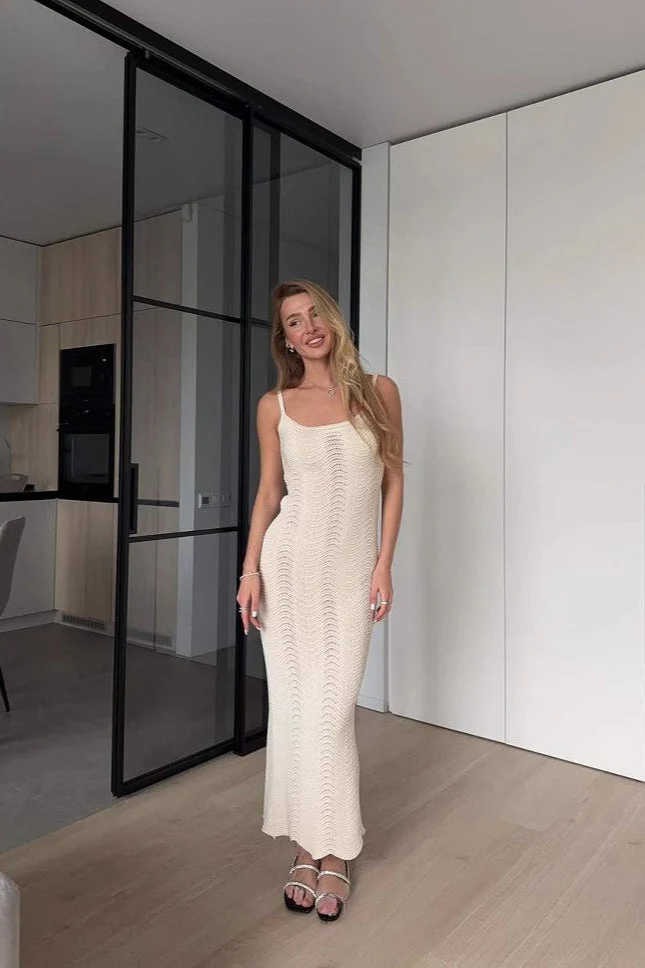 Solid Tie Waist Cami Maxi Dress - Image 4