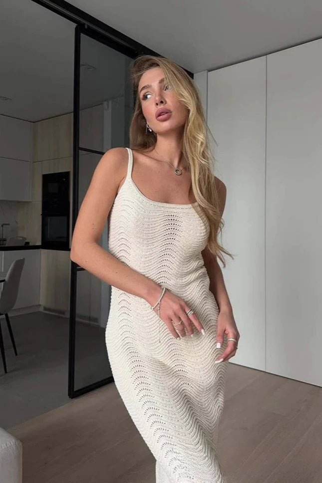 Solid Tie Waist Cami Maxi Dress - Image 5