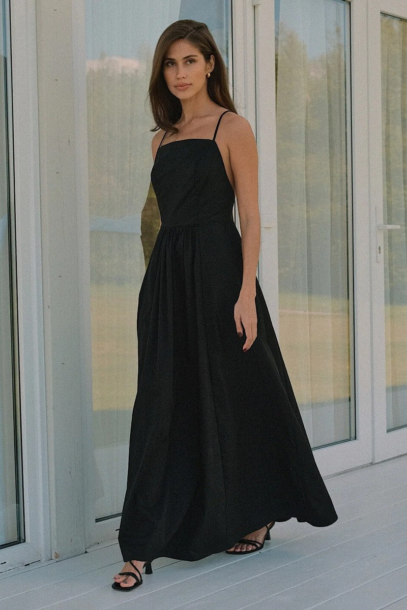 Cotton Sleeveless Backless Tie Maxi Dress - Image 2