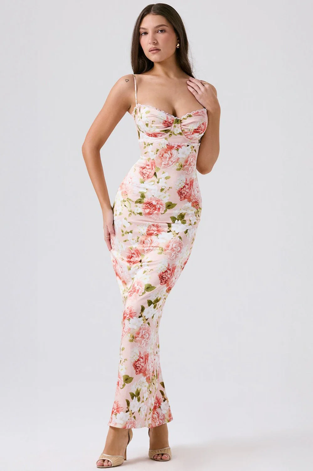 Floral Fitted Split Casual Maxi Dress - Image 5