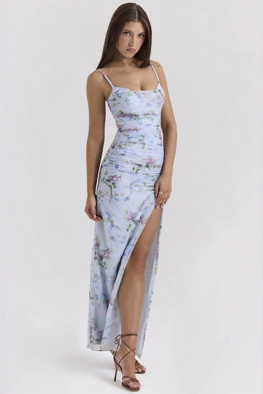 Floral Spaghetti Strap Slim Fit Maxi Dress - Image 2