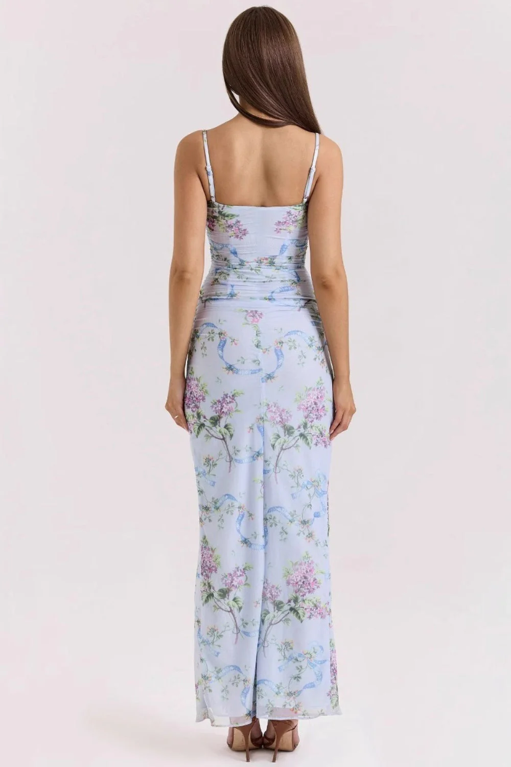 Floral Spaghetti Strap Slim Fit Maxi Dress - Image 4