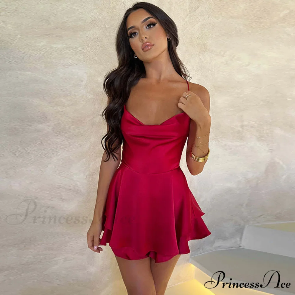 Stunning In Stylish Satin Skater Dress - Image 5