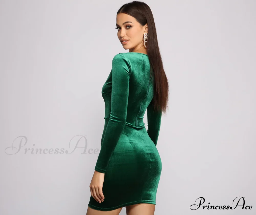 Velvet Vixen Long Charming Sleeve Mini Dress - Image 5