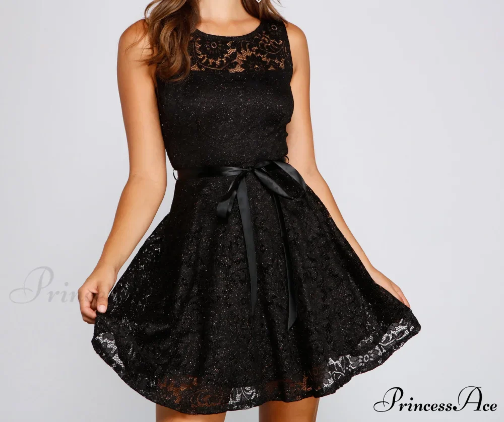 Violetta Formal Glitter Charming And Lace Party Dress - Image 3