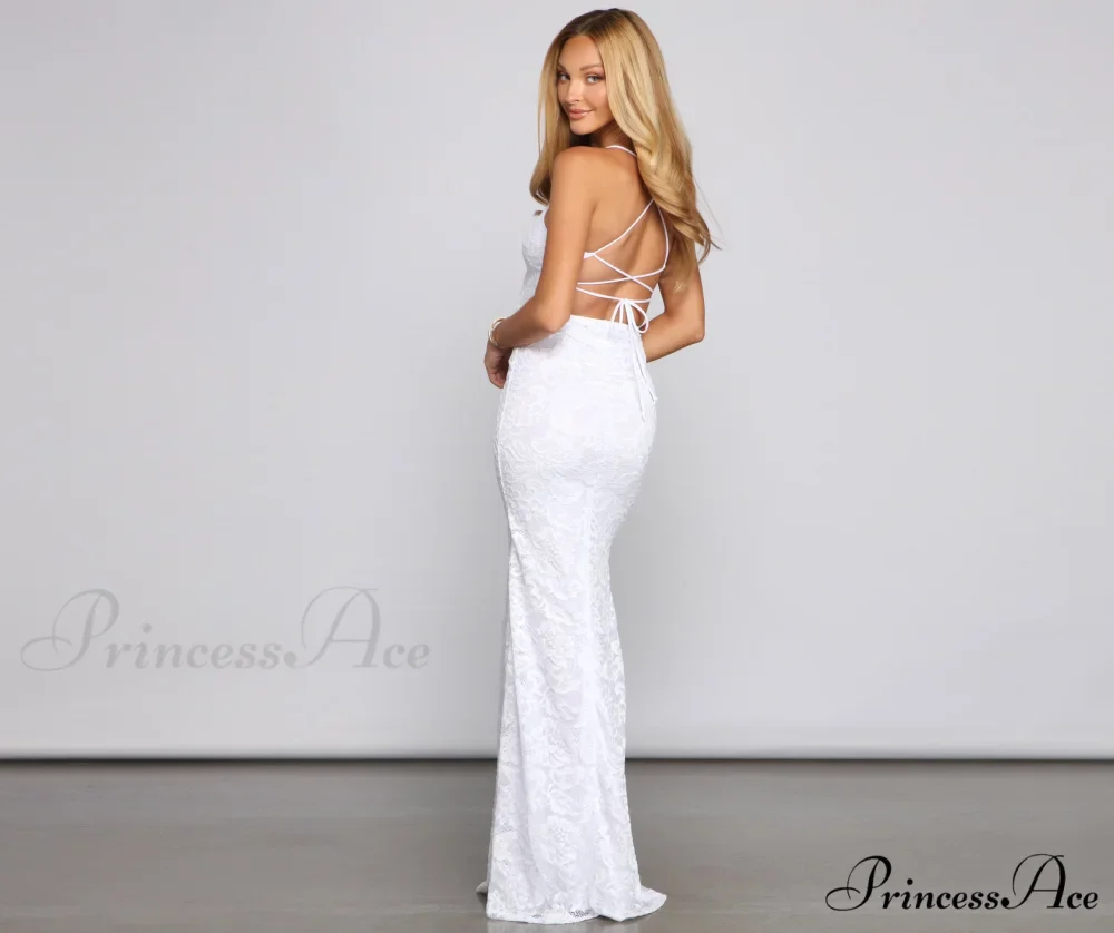 Zenaida Formal Sleeveless Charming Lace Mermaid Dress - Image 2