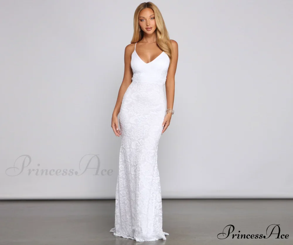 Zenaida Formal Sleeveless Charming Lace Mermaid Dress - Image 3