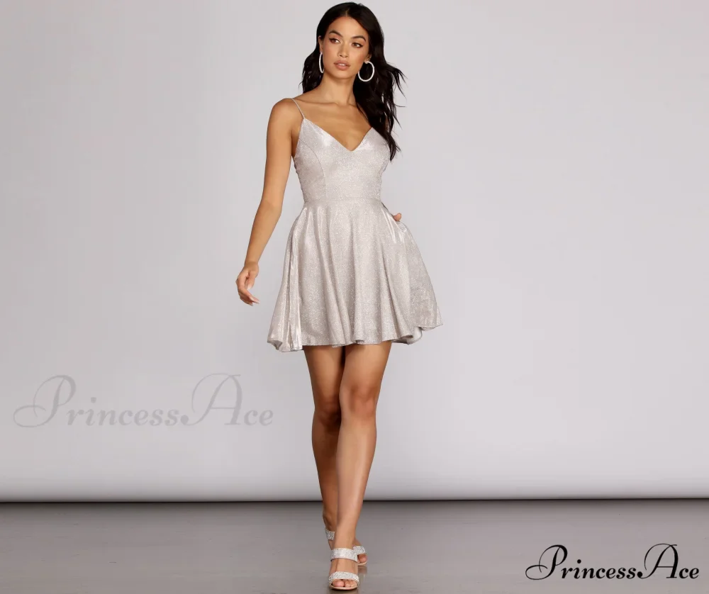 Gigi Glitter Stylish Skater Dress - Image 4