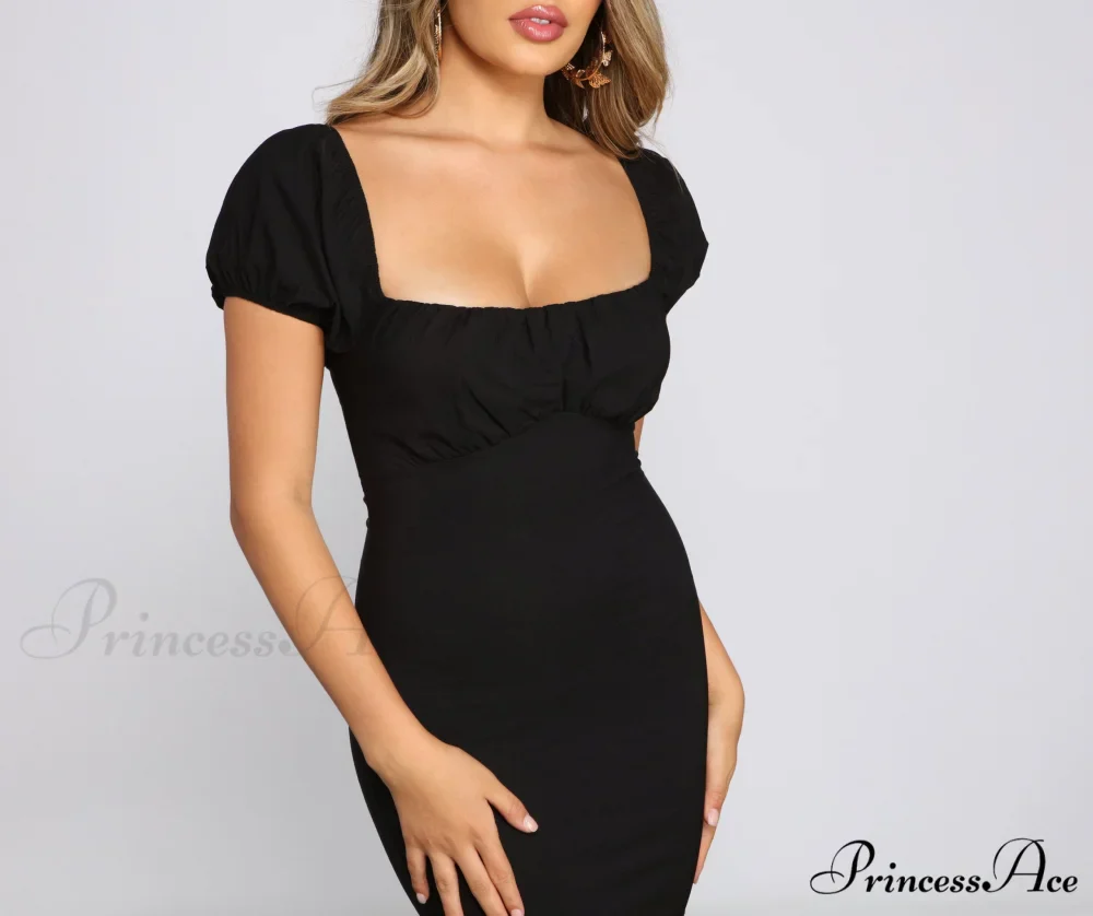 Iconic Glam Puff Charming Sleeve Mini Dress - Image 4