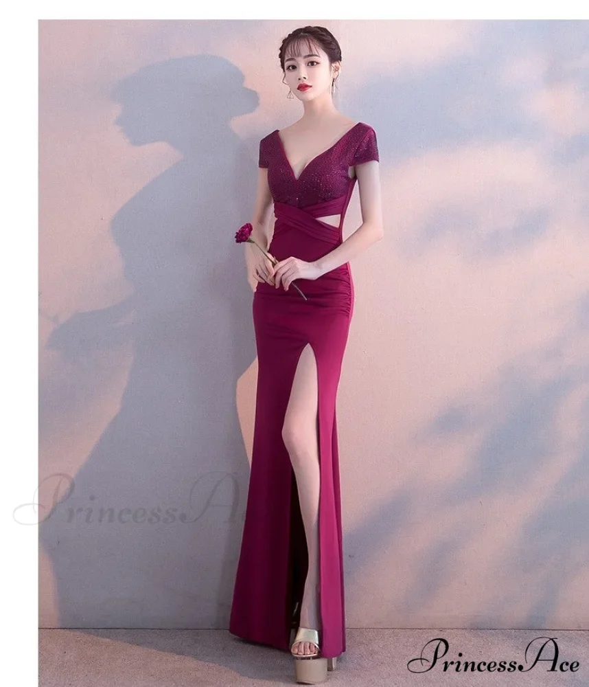 Isabella Formal Stylish High Slit Dress - Image 16