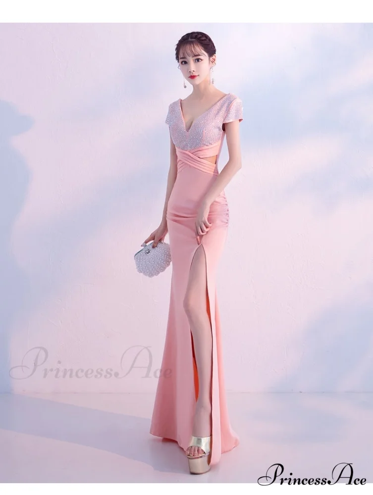 Isabella Formal Stylish High Slit Dress - Image 3