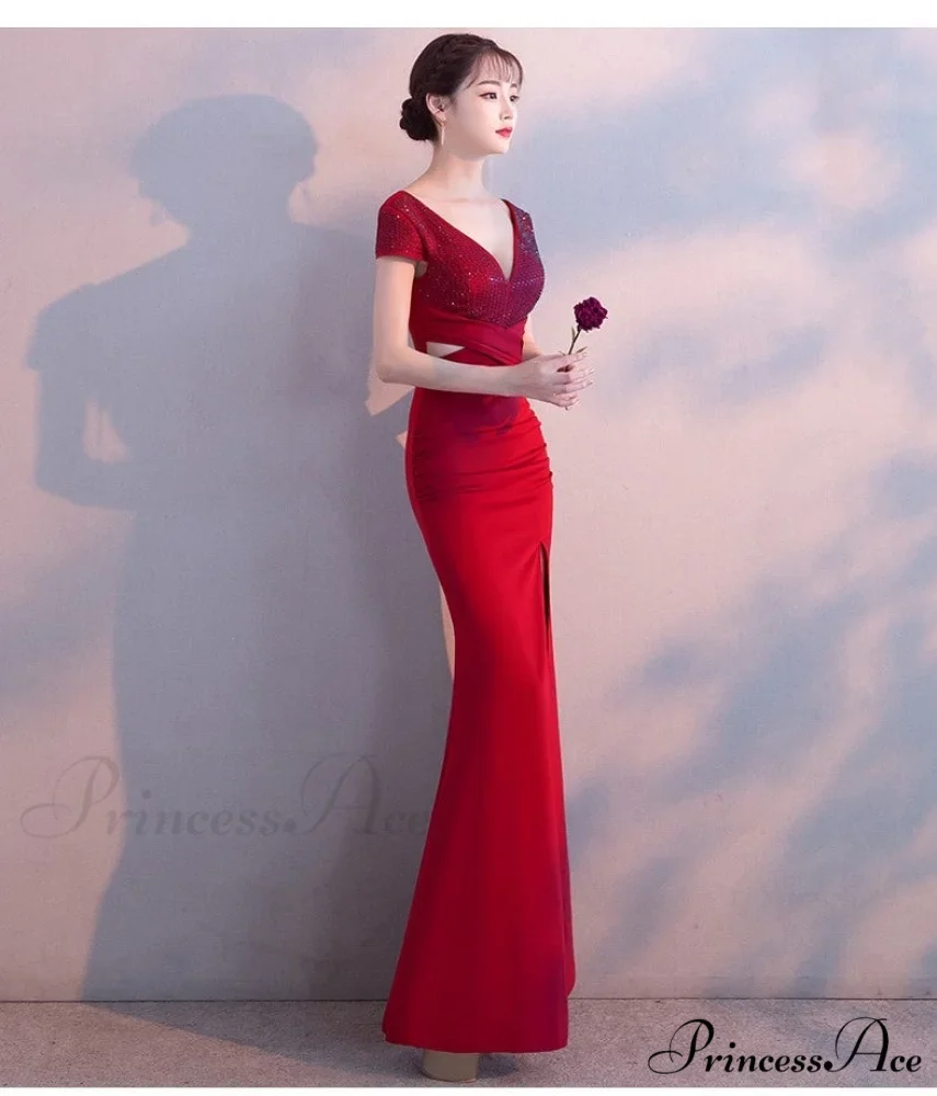 Isabella Formal Stylish High Slit Dress - Image 6