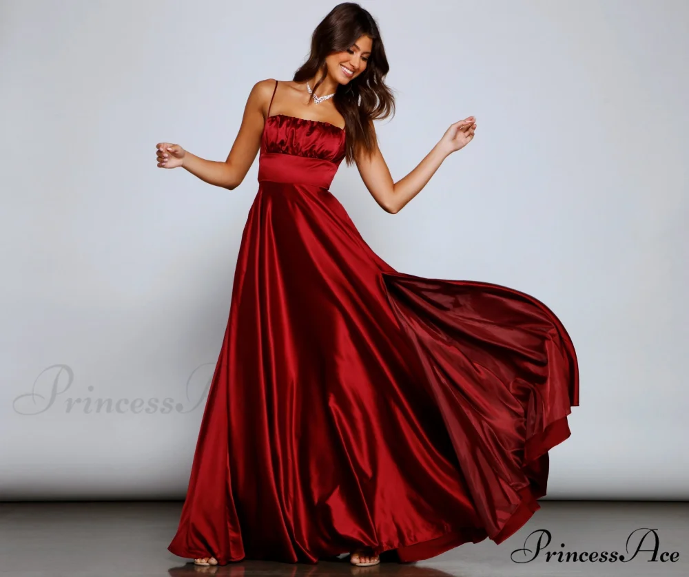 Jenny A-Line Stylish Satin Formal Dress - Image 6