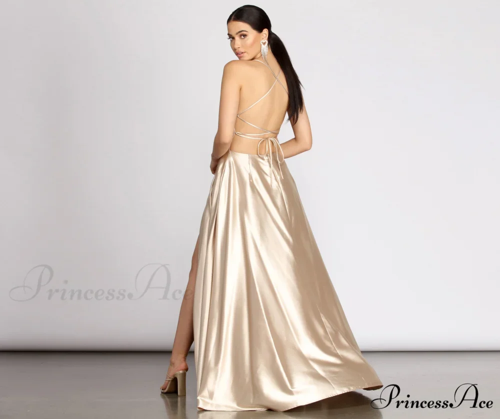 Kaia Satin Stylish A-Line Dress - Image 2