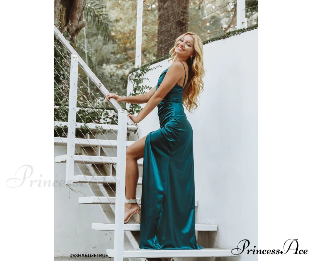 Kimia Formal Stylish Satin Wrap Gown - Image 2