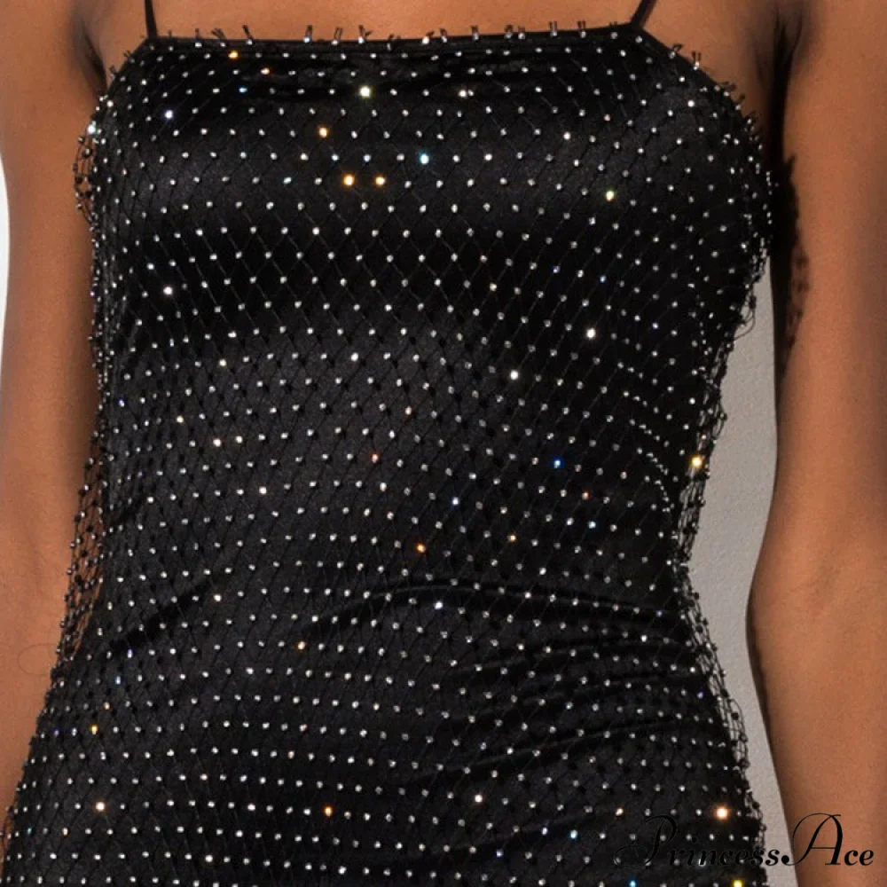 Kylie Rhinestone Stylish Mesh Mini Dress - Image 4
