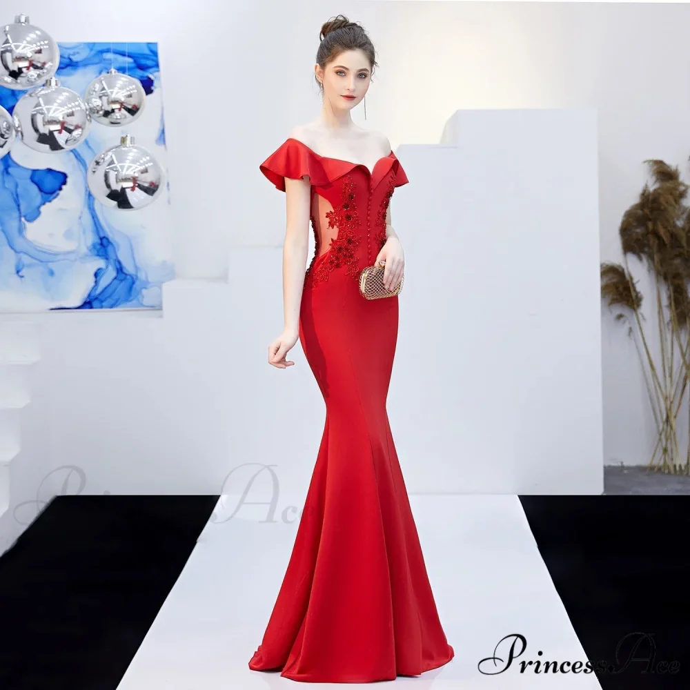 Elizabeth ruffled-strap Stylish embroidered fishtail dress - Image 6