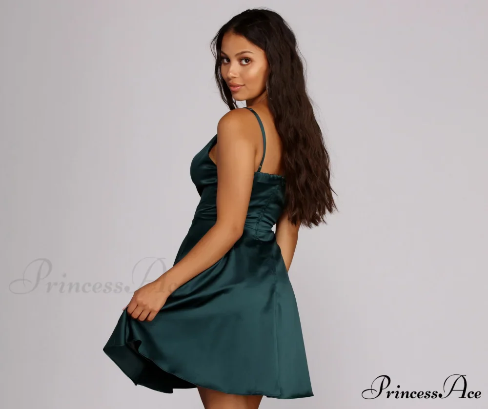 Emme Satin Stylish Party Dress - Image 2