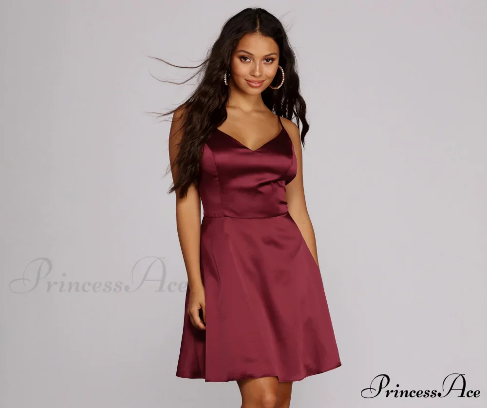 Emme Satin Stylish Party Dress - Image 22