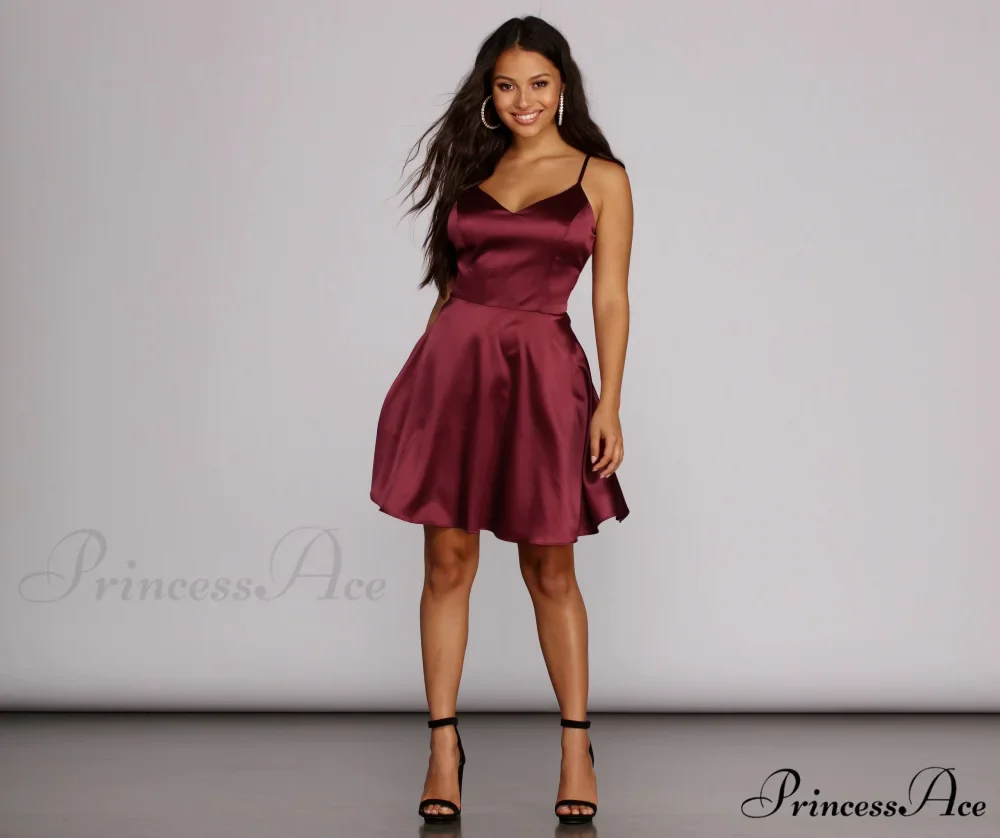 Emme Satin Stylish Party Dress - Image 24
