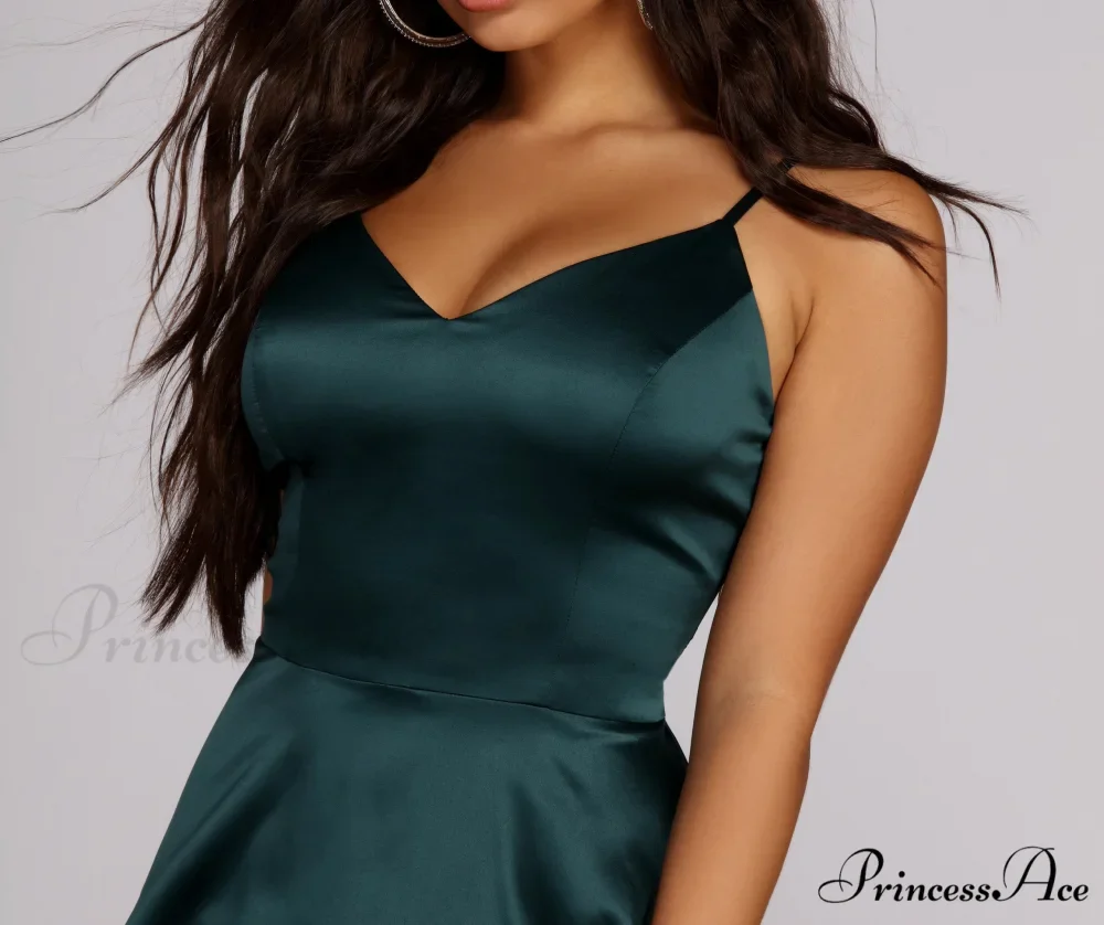 Emme Satin Stylish Party Dress - Image 4