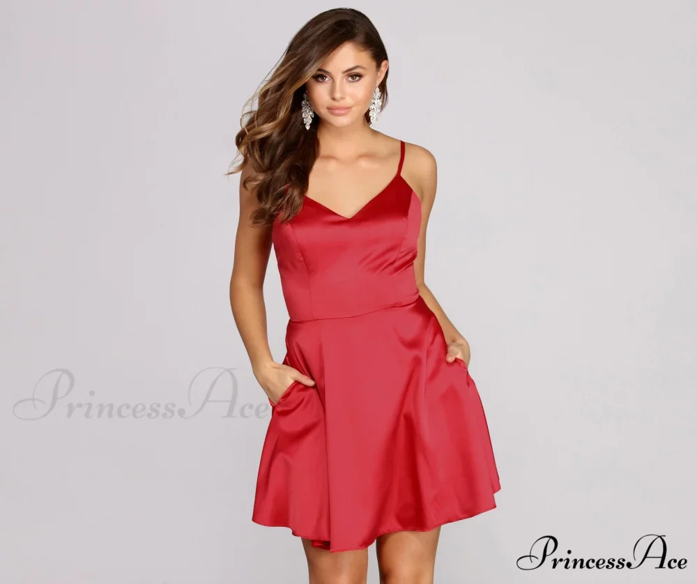 Emme Satin Stylish Party Dress - Image 9
