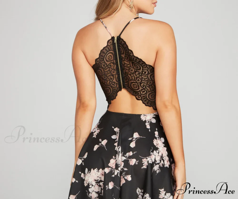 Flawless In Florals Charming Scuba Skater Dress - Image 4