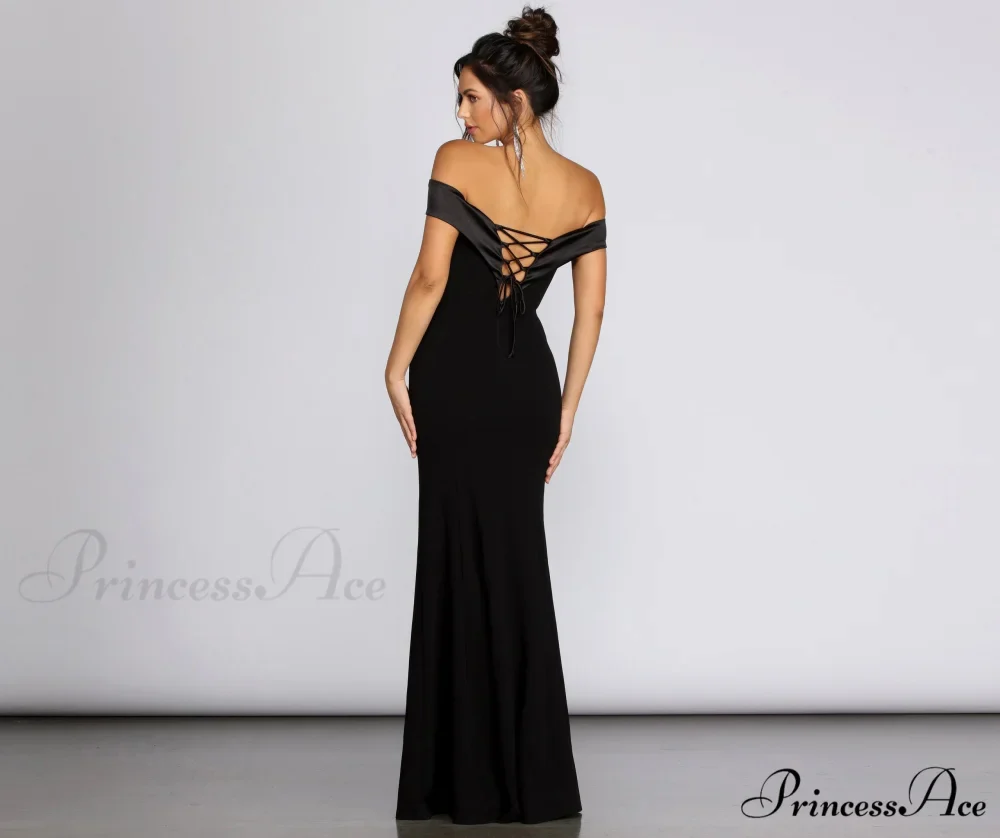 Monet Off Stylish Shoulder Evening Gown - Image 2