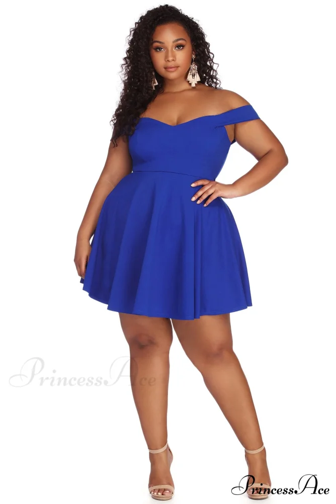Plus Charming Stylish Sweetheart Skater Dress - Image 2