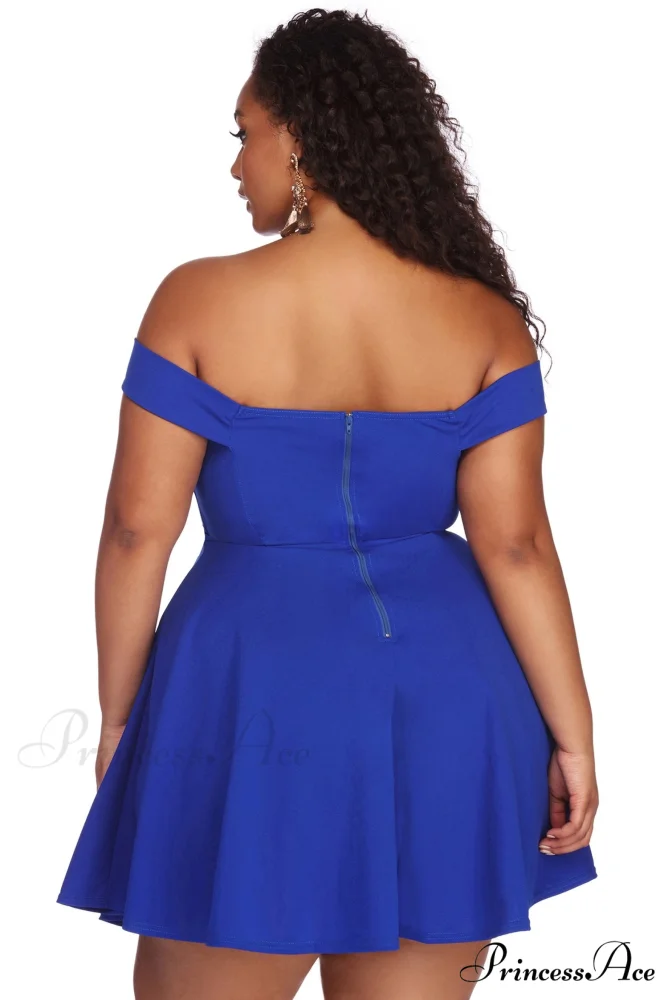 Plus Charming Stylish Sweetheart Skater Dress - Image 3