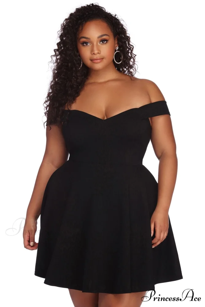 Plus Charming Stylish Sweetheart Skater Dress - Image 5