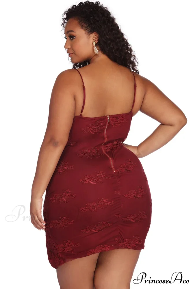 Plus Lace Stylish Darling Mini Dress - Image 5