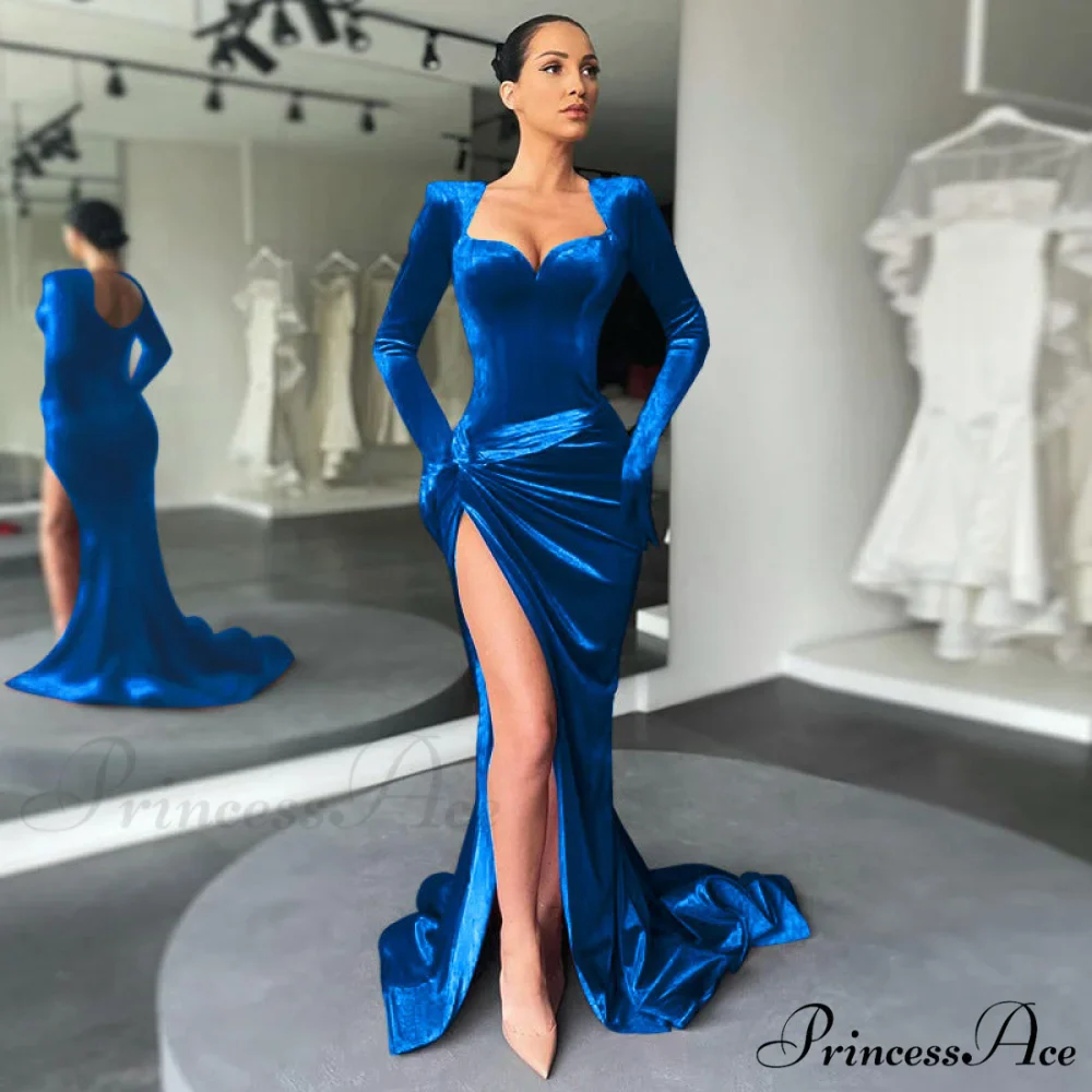 Aleah High Stylish Slit Velvet Dress - Image 6