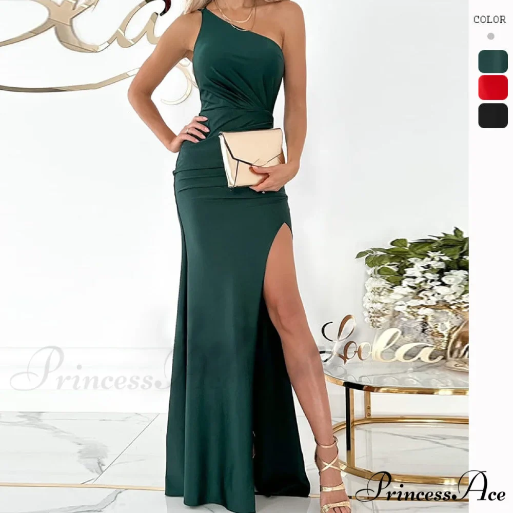Alda One Shoulder Charming High Low Crepe Dress - Image 4