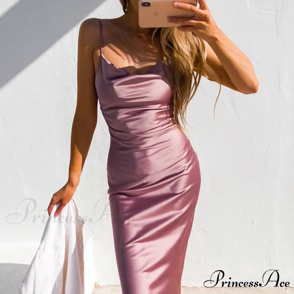 Aleena Satin Stylish Midi Dress - Image 19