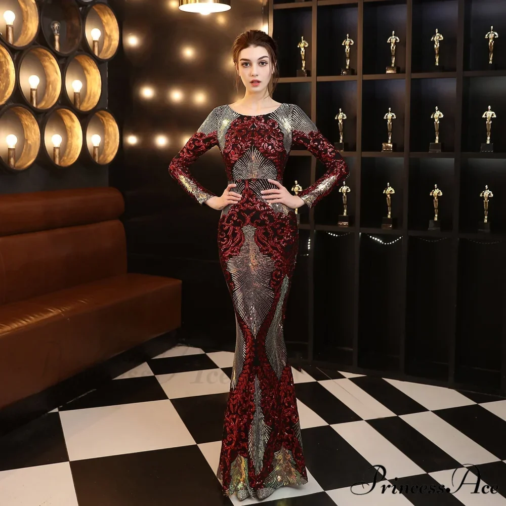 Alexis Stylish stitching floor Graceful mopping long sequin dress - Image 6