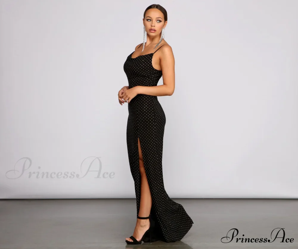 Allison High Slit Charming Embellished Formal Dress - Image 3
