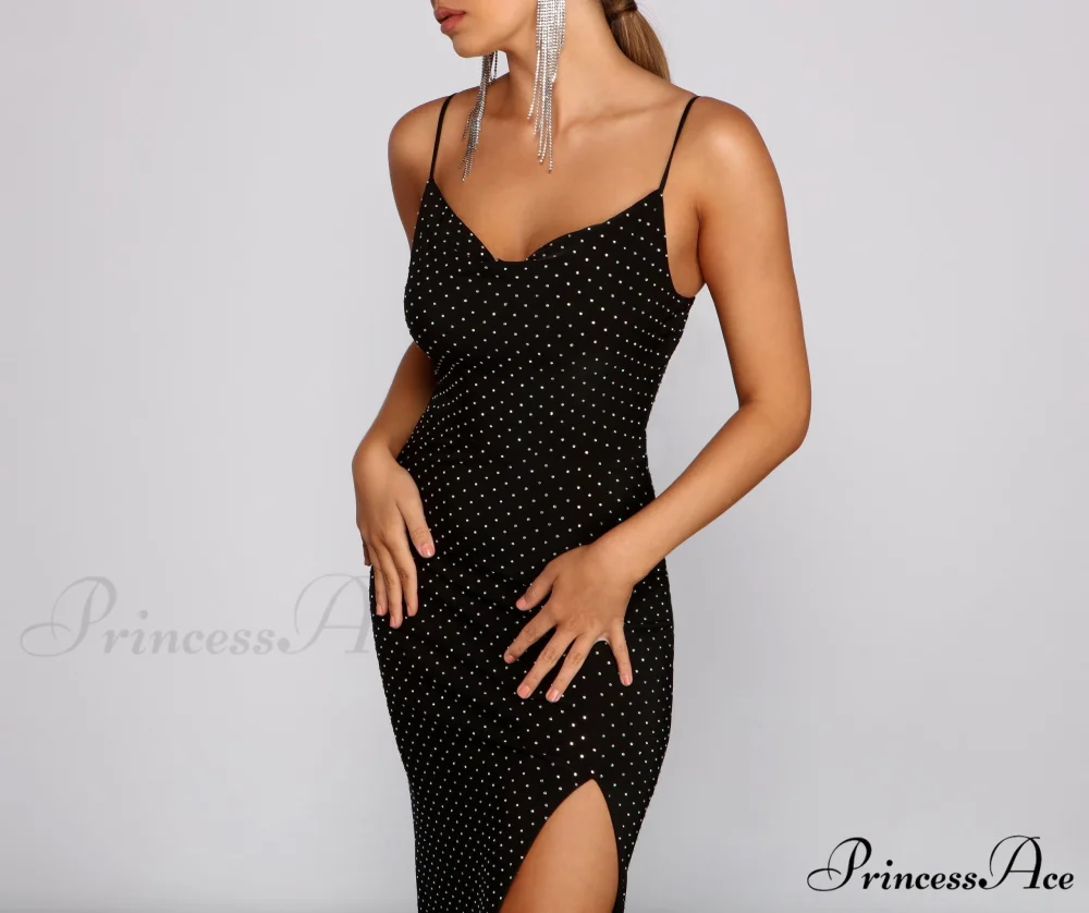 Allison High Slit Charming Embellished Formal Dress - Image 4