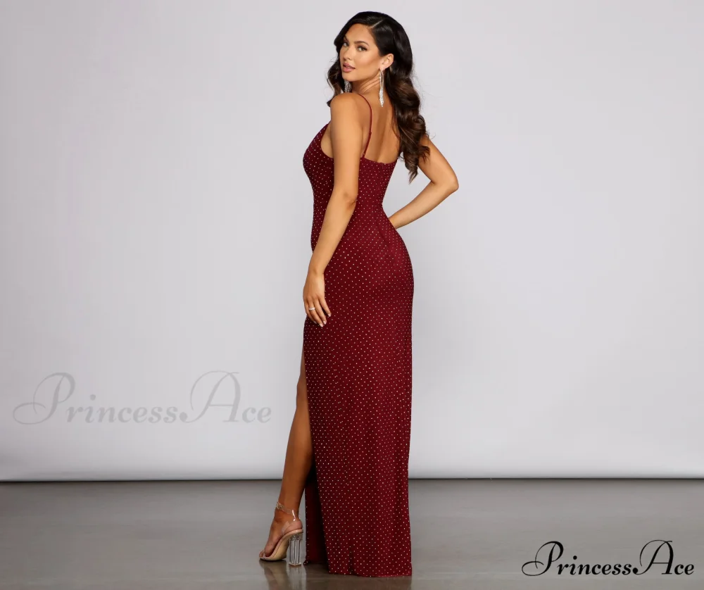 Allison High Slit Charming Embellished Formal Dress - Image 6