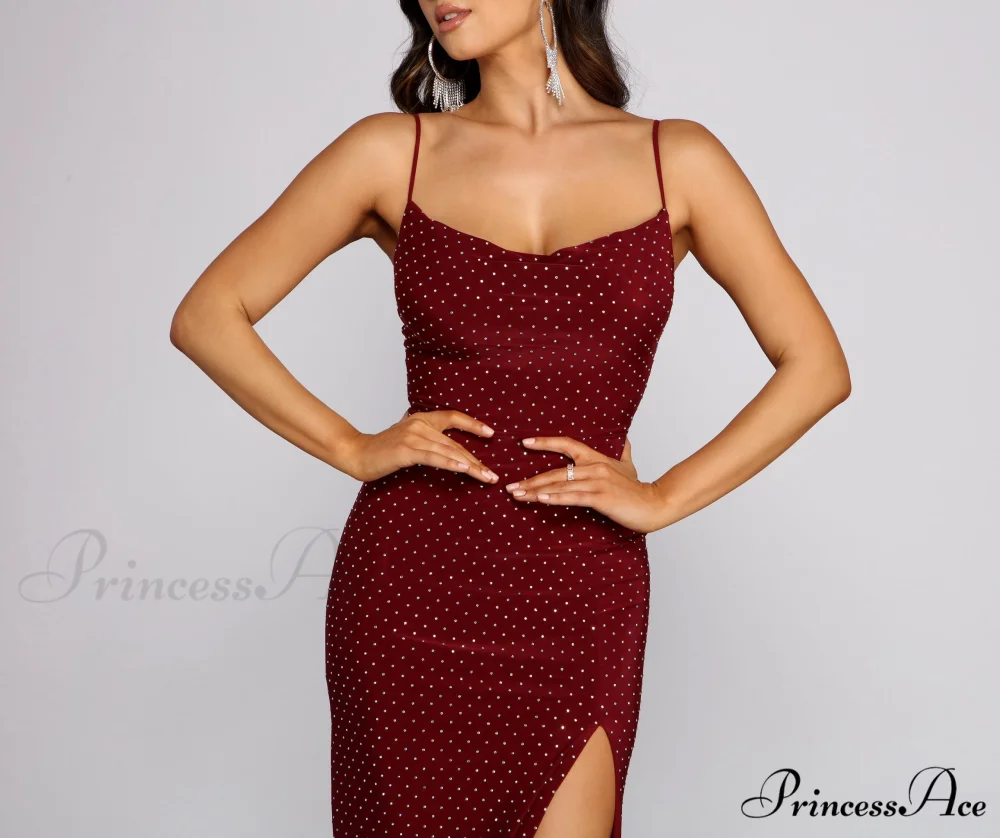 Allison High Slit Charming Embellished Formal Dress - Image 8